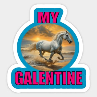 My galentine white horse Sticker